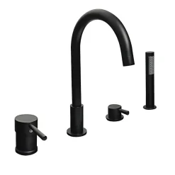 Robinet de baignoire fixation sur plage 098 en laiton noir collection Céphise