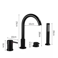 Robinet de baignoire fixation sur plage 098 en laiton noir collection Céphise