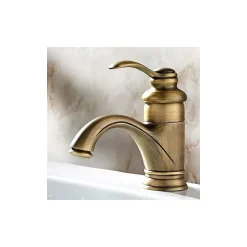 Robinet de baignoire rétro antique, mitigeur de lavabo européen chaud et froid, finition bronze, bouilloire rétro, jet brossé