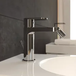 Robinet De Bidet Avec Vidage À Clapet Et Aérateur Chromé Amalfi.