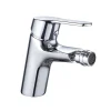Robinet de bidet monocommande ASPA avec finition chromée brillante en laiton Kibath