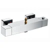 Robinet de colonne de douche thermostatique carré avec finition chromée brillante en laiton Kibath