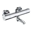 Robinet de colonne de douche thermostatique AVEC BEC, finition chrome poli, en laiton Kibath