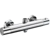 Robinet de colonne de douche thermostatique avec finition chromée brillante en laiton Kibath