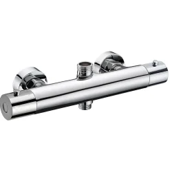 Robinet de colonne de douche thermostatique avec finition chromée brillante en laiton Kibath