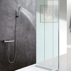 Robinet de douche avec leviers thermostatiques en laiton, PAR, finition chrome poli, en laiton Kibath