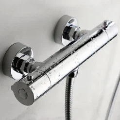 Robinet de douche avec leviers thermostatiques en laiton, PAR, finition chrome poli, en laiton Kibath