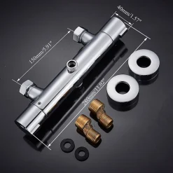 Robinet de douche avec leviers thermostatiques en laiton, PAR, finition chrome poli, en laiton Kibath