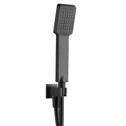 Robinet de douche encastré, monocommande pour montage au plafond CHE carré, finition NOIR mat, en laiton Kibath