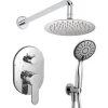 Robinet de douche encastré, mural, monocommande, SIX rond, finition chrome poli, en laiton Kibath