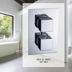 Robinet de douche encastré (robinet seul) thermostatique ABEL finition chrome poli en laiton Kibath