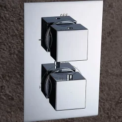 Robinet de douche encastré (robinet seul) thermostatique ABEL finition chrome poli en laiton Kibath