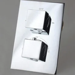 Robinet de douche encastré (robinet seul) thermostatique ABEL finition chrome poli en laiton Kibath