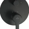Robinet De Douche Encastre Douchette/interrupteur De Pluie Laiton Galvanise Noir Mat