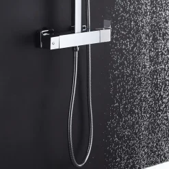 Robinet de douche monocommande rond CHE avec finition chromée brillante en laiton Kibath