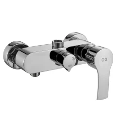 Robinet de douche monocommande rond CAN avec finition chromée brillante en laiton Kibath