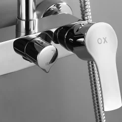 Robinet de douche monocommande rond CAN avec finition chromée brillante en laiton Kibath
