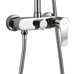 Robinet de douche monocommande rond CAN avec finition chromée brillante en laiton Kibath
