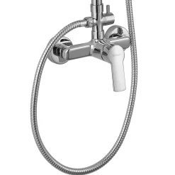 Robinet de douche monocommande SIX avec finition chromée brillante en laiton Kibath