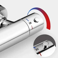 Robinet de douche thermostatique à effet froid, finition chrome brillant, en laiton Kibath