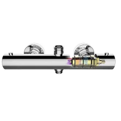 Robinet de douche thermostatique à effet froid, finition chrome brillant, en laiton Kibath