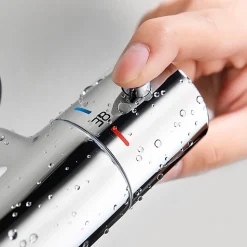 Robinet de douche thermostatique ORTE (robinet seul) avec finition chromée polie en laiton Kibath