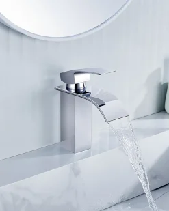 Robinet de Lavabo Cascade, Mitigeur de Lavabo, CECIPA MAX Robinet de Salle de Bain, Lave-mains Monocommande
