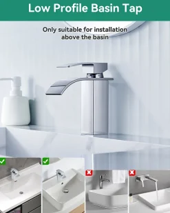 Robinet de Lavabo Cascade, Mitigeur de Lavabo, CECIPA MAX Robinet de Salle de Bain, Lave-mains Monocommande