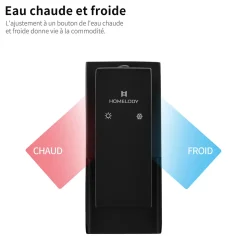 Robinet de Lavabo Cascade Noir Mitigeur de Lavabo Mono-trou Robinetterie Lave-mains Monocommande Robinet Salle de Bain