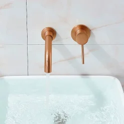 Robinet de lavabo encastré REA Lungo Long brushed copper + box