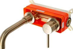 Robinet de lavabo encastré REA Lungo long gold brush + box
