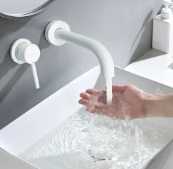 Robinet de lavabo encastré REA Lungo white mat + box