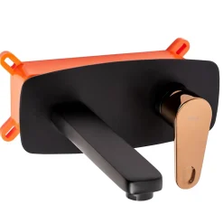 Robinet de lavabo encastré REA Mild black rose-gold + box