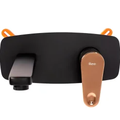 Robinet de lavabo encastré REA Mild black rose-gold + box