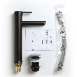 Robinet De Lavabo Haut Noir Mat