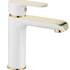 Robinet de lavabo REA Bloom white gold low