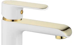Robinet de lavabo REA Bloom white gold low