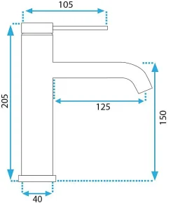 Robinet de lavabo REA Clif titanium low