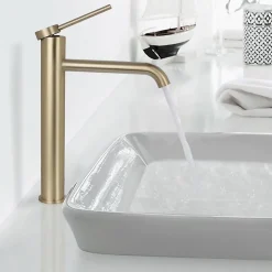 Robinet De Lavabo Rea Js-B311-1Bg Clif High Brush Gold