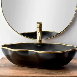 Robinet De Lavabo Rea Lungo High Brush Gold