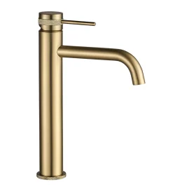 Robinet De Lavabo Rea Lungo Grip High Brush Gold