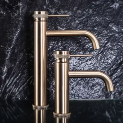 Robinet De Lavabo Rea Lungo Grip High Brush Gold