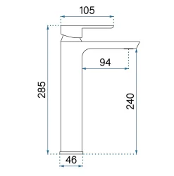 Robinet De Lavabo Rea My2021-21B Argus High Black