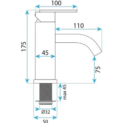 Robinet De Lavabo Rea Ontario Js-11801Gg Low Titanium