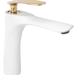 Robinet de lavabo REA Orbit white gold low