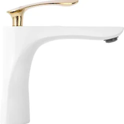 Robinet de lavabo REA Orbit white gold low