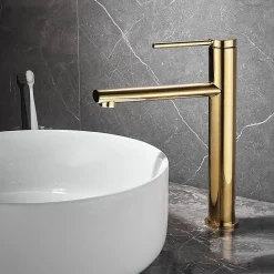 Robinet de lavabo REA Oval gold high