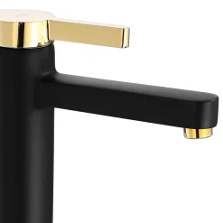 Robinet de lavabo REA Polo black gold low