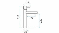 Robinet de lavabo Rea Tess Gold high