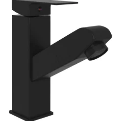 Robinet de lavabo retractable de salle noir Helloshop26
